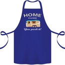 Home Is Where You Park It Caravan Funny Cotton Apron 100% Organic Royal Blue