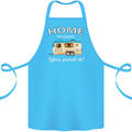 Home Is Where You Park It Caravan Funny Cotton Apron 100% Organic Turquoise