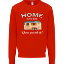 Home Is Where You Park It Caravan Funny Kids Sweatshirt Jumper Bright Red