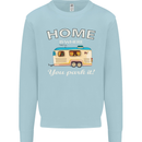 Home Is Where You Park It Caravan Funny Kids Sweatshirt Jumper Light Blue