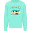 Home Is Where You Park It Caravan Funny Kids Sweatshirt Jumper Peppermint