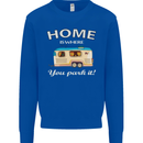 Home Is Where You Park It Caravan Funny Kids Sweatshirt Jumper Royal Blue