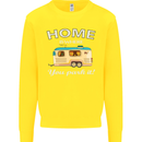 Home Is Where You Park It Caravan Funny Kids Sweatshirt Jumper Yellow