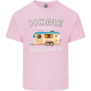 Home Is Where You Park It Caravan Funny Kids T-Shirt Childrens Light Pink