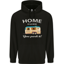 Home Is Where You Park It Caravan Funny Mens 80% Cotton Hoodie Black