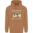 Home Is Where You Park It Caravan Funny Mens 80% Cotton Hoodie Caramel Latte