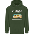 Home Is Where You Park It Caravan Funny Mens 80% Cotton Hoodie Forest Green