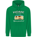 Home Is Where You Park It Caravan Funny Mens 80% Cotton Hoodie Irish Green
