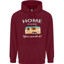Home Is Where You Park It Caravan Funny Mens 80% Cotton Hoodie Maroon
