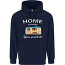 Home Is Where You Park It Caravan Funny Mens 80% Cotton Hoodie Navy Blue