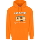 Home Is Where You Park It Caravan Funny Mens 80% Cotton Hoodie Orange