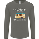 Home Is Where You Park It Caravan Funny Mens Long Sleeve T-Shirt Charcoal
