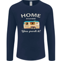 Home Is Where You Park It Caravan Funny Mens Long Sleeve T-Shirt Navy Blue