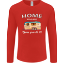 Home Is Where You Park It Caravan Funny Mens Long Sleeve T-Shirt Red