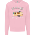 Home Is Where You Park It Caravan Funny Mens Sweatshirt Jumper Light Pink