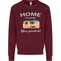 Home Is Where You Park It Caravan Funny Mens Sweatshirt Jumper Maroon