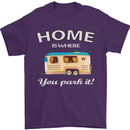 Home Is Where You Park It Caravan Funny Mens T-Shirt Cotton Gildan Purple