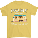 Home Is Where You Park It Caravan Funny Mens T-Shirt Cotton Gildan Yellow