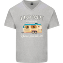 Home Is Where You Park It Caravan Funny Mens V-Neck Cotton T-Shirt Sports Grey