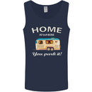 Home Is Where You Park It Caravan Funny Mens Vest Tank Top Navy Blue