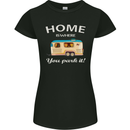 Home Is Where You Park It Caravan Funny Womens Petite Cut T-Shirt Black