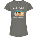 Home Is Where You Park It Caravan Funny Womens Petite Cut T-Shirt Charcoal