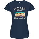 Home Is Where You Park It Caravan Funny Womens Petite Cut T-Shirt Navy Blue