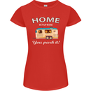 Home Is Where You Park It Caravan Funny Womens Petite Cut T-Shirt Red