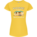 Home Is Where You Park It Caravan Funny Womens Petite Cut T-Shirt Yellow