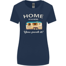 Home Is Where You Park It Caravan Funny Womens Wider Cut T-Shirt Navy Blue