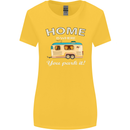 Home Is Where You Park It Caravan Funny Womens Wider Cut T-Shirt Yellow