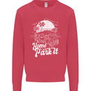 Home Is Where You Park It Funny Caravan Kids Sweatshirt Jumper Heliconia
