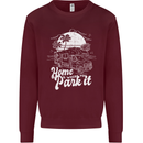 Home Is Where You Park It Funny Caravan Kids Sweatshirt Jumper Maroon