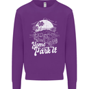 Home Is Where You Park It Funny Caravan Kids Sweatshirt Jumper Purple