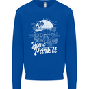 Home Is Where You Park It Funny Caravan Kids Sweatshirt Jumper Royal Blue