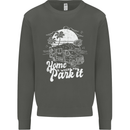 Home Is Where You Park It Funny Caravan Kids Sweatshirt Jumper Storm Grey