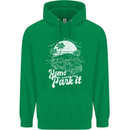 Home Is Where You Park It Funny Caravan Mens 80% Cotton Hoodie Irish Green