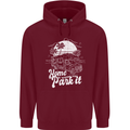 Home Is Where You Park It Funny Caravan Mens 80% Cotton Hoodie Maroon