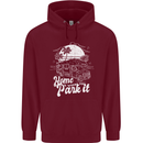 Home Is Where You Park It Funny Caravan Mens 80% Cotton Hoodie Maroon