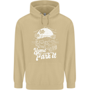 Home Is Where You Park It Funny Caravan Mens 80% Cotton Hoodie Sand