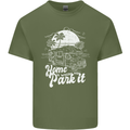 Home Is Where You Park It Funny Caravan Mens Cotton T-Shirt Tee Top Military Green