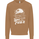 Home Is Where You Park It Funny Caravan Mens Sweatshirt Jumper Caramel Latte