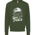 Home Is Where You Park It Funny Caravan Mens Sweatshirt Jumper Forest Green