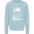 Home Is Where You Park It Funny Caravan Mens Sweatshirt Jumper Light Blue