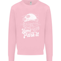 Home Is Where You Park It Funny Caravan Mens Sweatshirt Jumper Light Pink