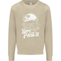 Home Is Where You Park It Funny Caravan Mens Sweatshirt Jumper Sand