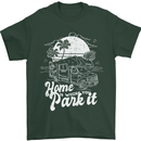 Home Is Where You Park It Funny Caravan Mens T-Shirt Cotton Gildan Forest Green