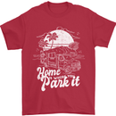 Home Is Where You Park It Funny Caravan Mens T-Shirt Cotton Gildan Red