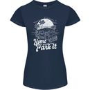 Home Is Where You Park It Funny Caravan Womens Petite Cut T-Shirt Navy Blue