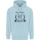 Home Is Where Your Cat Is Funny Kitten Childrens Kids Hoodie Light Blue